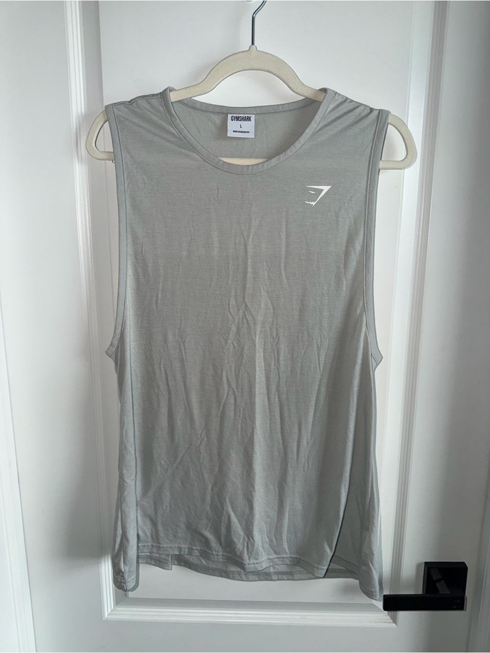 Gymshark Womens Large Gray Sleeveless Tank Top Drop Armhole Gym Workout Athletic